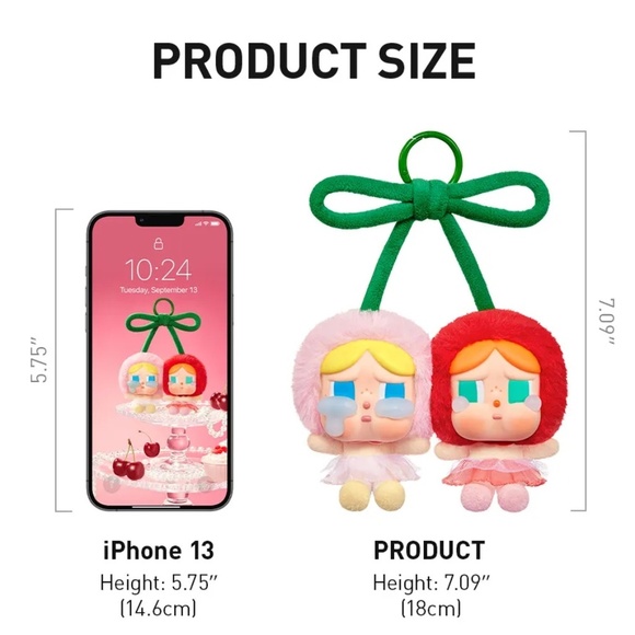 [NEW] POP MART CRYBABY Crying For Love Plush Hanging Card Love You Cherry Much - Picture 11 of 13